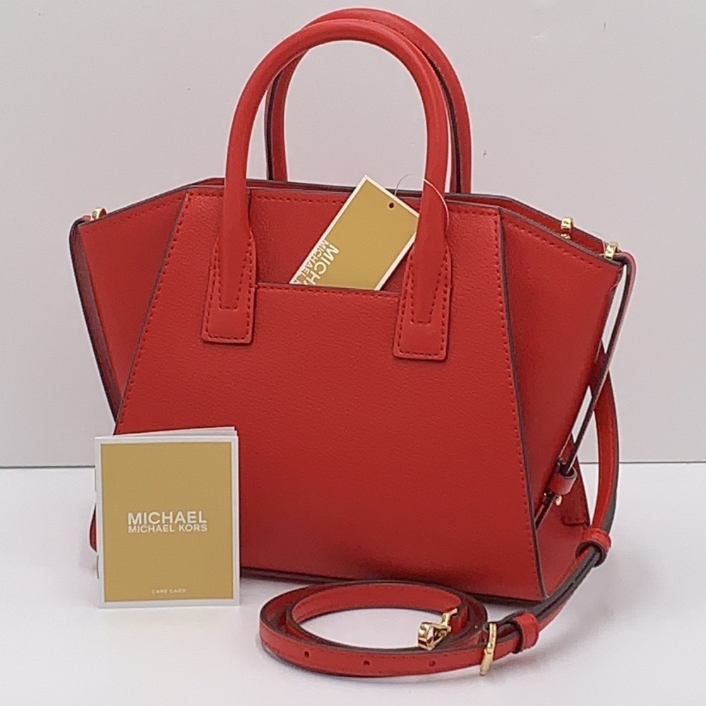 Michael Kors Avril Small Leather Top-Zip Satchel Flame color - Picture 5 of 16